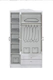 Gardırop, Country West Mdf Ön Yüzeyli 3 Kapılı Dolap - Beyaz