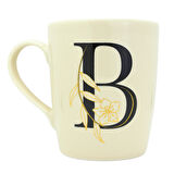 B Harfi Çiçek Desenli Seramik Kupa