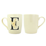 E Harfi Çiçek Desenli Seramik Kupa