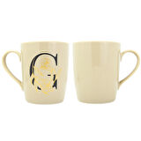 G Harfi Çiçek Desenli Seramik Kupa