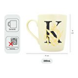 K Harfi Çiçek Desenli Seramik Kupa