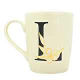 L Harfi Çiçek Desenli Seramik Kupa