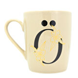 Ö Harfi Çiçek Desenli Seramik Kupa