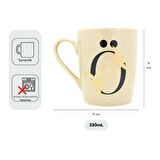 Ö Harfi Çiçek Desenli Seramik Kupa