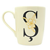 Ş Harfi Çiçek Desenli Seramik Kupa