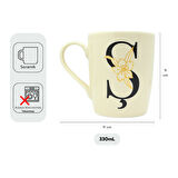 Ş Harfi Çiçek Desenli Seramik Kupa