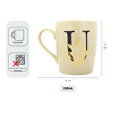 U Harfi Çiçek Desenli Seramik Kupa