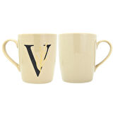 V Harfi Çiçek Desenli Seramik Kupa