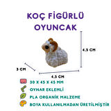 Beyaz Koç Figür - 3D Mini Koç Oyuncak