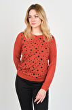 Sistas Kadın Uzun Kollu Puanlı Bisiklet Yaka Bluz 24583 Kiremit