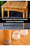 12 Adet Masa Ve Sandalye Ayak Koruyucu Çizdirmez Beyaz Kaydırmaz Silikon