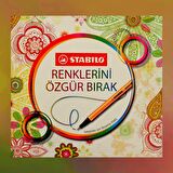 Mandala Büyükler İçin Boyama Seti - Stabilo Mandala Boyama Kitabı ve Bic Keçeli Kalem 24 Renk