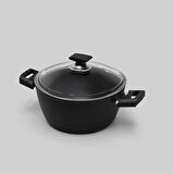 Hisar Optima Ares Titanyum Derin Tencere 24 Cm Siyah