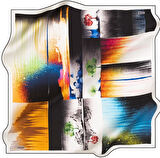 Aker Tivil Saf İpek Eşarp 8237713 - 912 Sarı Armürlü Desen