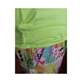 Kız Çocuğu İkili Takım Baskılı Belden Bağlamalı T-Shirt Çok Renkli Şort