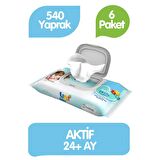 Uni Baby Islak Havlu Kapaklı 90'lı 6 Paket 540 Yaprak