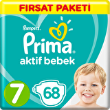 Prima Aktif Bebe 7 Numara XX Large 68'li Bel Bantlı Bez
