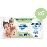 Molfix İzotonik Sulu Islak Mendil Ferah Temizlik 60'lı 6*60 360 Yaprak