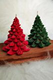 2'li Yeni Yıl ( Noel - Yılbaşı ) Konseptli Çam Ağacı Mum