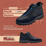45,46,47,48,49,50 Numaralarda GG1406 Lacivert Trekking Taban Yeni Sezon Üst Kalite Büyük Numara Erkek Deri Bot