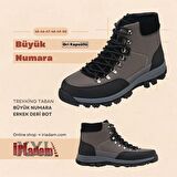 45,46,47,48,49,50 Numaralarda AG1071 Gri  Kapsüllü  Trekking Taban Yeni Sezon Üst Kalite Büyük Numara Erkek Deri Bot