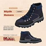 45,46,47,48,49,50 Numaralarda AG1071 Lacivert  Kapsüllü  Trekking Taban Yeni Sezon Üst Kalite Büyük Numara Erkek Deri Bot