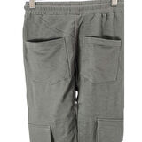 Kız Çocuk Siyah Kargo Cepli Pantolon – %100 Pamuk, Lastikli Bel, Rahat Kalıp