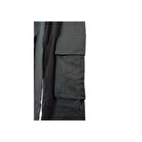 Kız Çocuk Siyah Kargo Cepli Pantolon – %100 Pamuk, Lastikli Bel, Rahat Kalıp