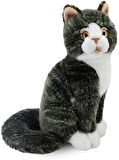 Menashop MetraShop Of The World Oturan Kedi Peluş Oyuncak, Gri, 22cm
