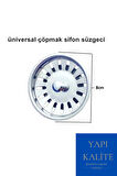 Üniversal Paslanmaz Mutfak Evye Çöpmak Sifonu Süzgeci Pimli