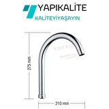 Delta Mix Mutfak Eviye Batarya Kuğu Borusu Uzun Baston 29 Cm
