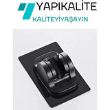 Siyah Kendinden Yapışkanlı 15 Kg Taşıyabilen Nano Duş Başlığı Askısı Mafsal Kolay Temiz Kurulum