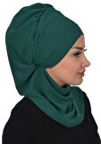 Çapraz Dikim Fularlı Tasarım Şifon Hazır Türban,HT-48