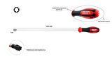 Ceta Form T20 x 300mm Torx Uçlu Uzun Tornavida F18-020-300