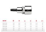 Ceta Form T45 Kısa Tip 1/2” Delikli TORX Uçlu Lokma C28S-TR45