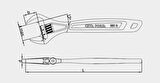 Ceta Form 300 mm 12" Kurbağacık Anahtar B21-300B Fosfat Kaplı PVC
