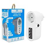 Powermaster 3xUsb Tekli Termal Akım Korumalı Priz 10A-2500W