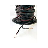 electroon 2x0,75mm Siyah ince Hoparlör Ses Kablosu 35Metre