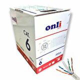 Onli 305Mt 23AWG UTP CAT6 Network Kablosu Gri Yerli Üretim