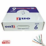 Onli 24AWG UTP CAT6 Network Kablosu Gri 100Mt Yerli Üretim