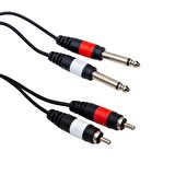 Powermaster 2xRca+2x6.3mm Mono Gitar Jack Kablo 3Metre
