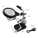 WellHise TE-800 Masa Üstü Ledli Büyüteç Çok Fonksiyonlu Tutacak