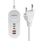 Powermaster PM-20659 25W PD Lightning + 2xType-C + 2xUSB Şarj Adaptör