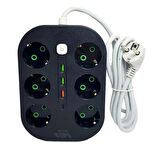 VEA VE-22399 6'LI 1.5Metre Kablolu Akım Korumalı Priz 3xUSB+TYPE-C