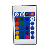 electroon Silikonlu Kumandalı Adaptörlü Tek Çip Rgb Şerit Led 5Mt