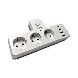VEA VE-23088 3 Soketli 3xUsb+Type-C Çocuk ve Termal Korumalı Anahtarlı Priz