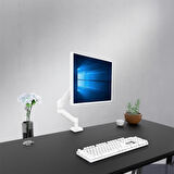 Sline M252W 13-32inch Amortisörlü Hareketli Masa Üstü Tekli Monitör Standı