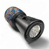 Rose SP-601 El Fenerli Taşınabilir Solar Şarjlı Bluetooth FM Radyo Desenli Hoparlör