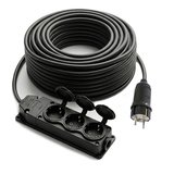 electroon 3x1.5mm 30Metre Topraklı Kauçuk Üçlü Grup Priz