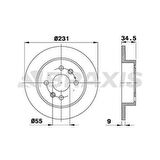 Mazda Arka Fren Disk Aynası Mazda 323 Mx5 1.3 1.6i - Braxıs Ae0548
